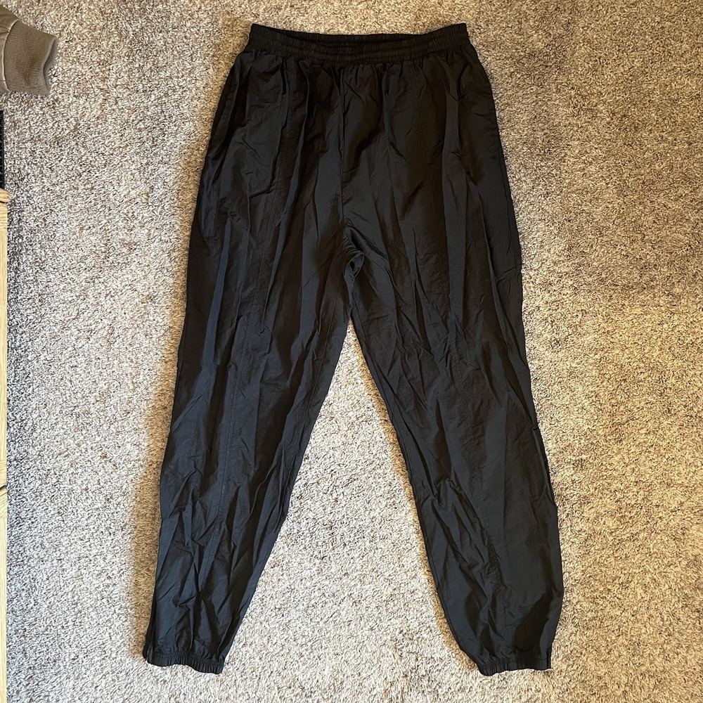 Reebok Athletic Pants Youth Boy XL Black Windbreaker Pockets 30x31 Elastic Waist